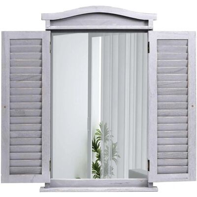 MCW Wandspiegel mit Fensterläden Shabby Grau MCW Wandspiegel mit Fensterläden Shabby Grau