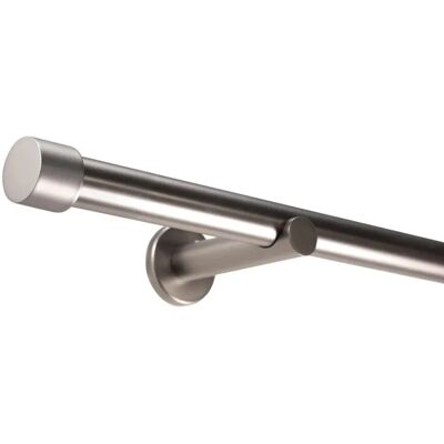 DecoRaum Deco-Raum Gardinenstange nach Maß 1-Lauf Kappe Ø 25mm Edelstahl-optik 60cm DecoRaum Deco-Raum Gardinenstange nach Maß 1-Lauf Kappe Ø 25mm Edelstahl-optik 60cm
