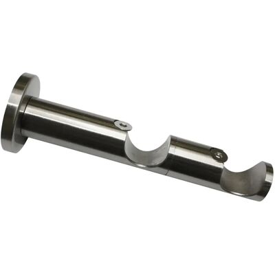 GARDINIA Kombinationsstütz für Gardinenstangen Ø25/25mm, 2-Wege, Offen, Windsor Linie, Edelstahl-Optik - Halter GARDINIA Kombinationsstütz für Gardinenstangen Ø25/25mm, 2-Wege, Offen, Windsor Linie, Edelstahl-Optik - Halter
