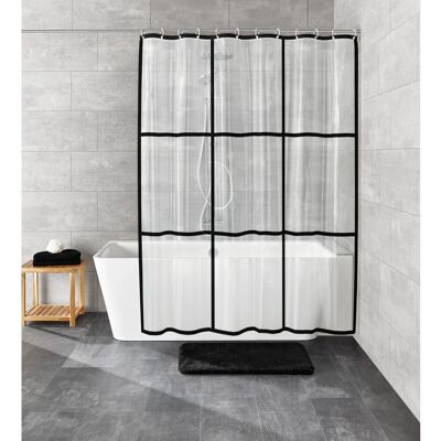 Kleine Wolke Duschvorhang Brooklyn Transparent-Schwarz 200 cm x 180 cm Kleine Wolke Duschvorhang Brooklyn Transparent-Schwarz 200 cm x 180 cm