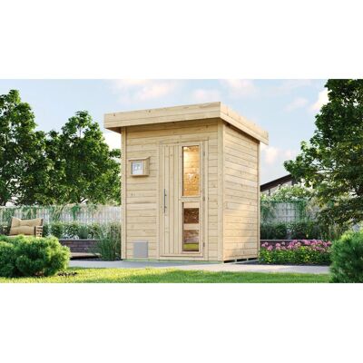WEKA Svendborg Beige Sauna - 9kW Bio-Ofen mit externer Steuerung WEKA Svendborg Beige Sauna - 9kW Bio-Ofen mit externer Steuerung