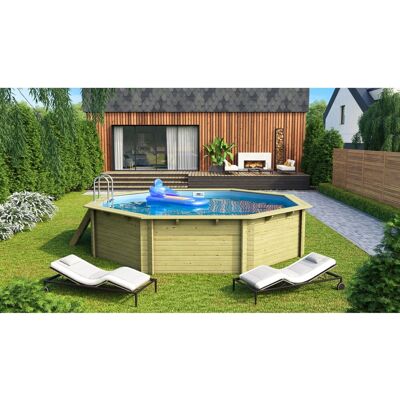 KARIBU Modell 3 Holzpool - 21m³, Beige, 38mm Loge KARIBU Modell 3 Holzpool - 21m³, Beige, 38mm Loge