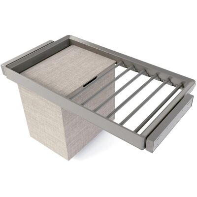 Emuca Satz aus 7 Stangen Hosenhalter Wäschekorb und Rahmen für Schrank Quartz mit Soft Close und Vollauszugsschienen Modul 80 cm Titan Oberfläche Emuca Satz aus 7 Stangen Hosenhalter Wäschekorb und Rahmen für Schrank Quartz mit Soft Close und Vollauszugsschienen Modul 80 cm Titan Oberfläche