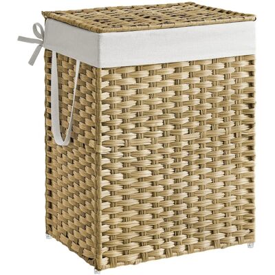 Songmics Wäschesammler Eliott mit Deckel 90 l Natur Songmics Wäschesammler Eliott mit Deckel 90 l Natur