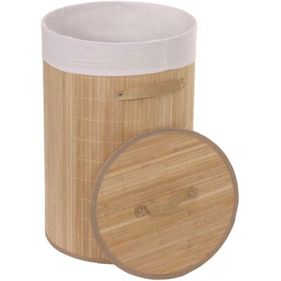MCW Wäschekorb C21 Bambus Rund 59x35cm 50l Naturfarben MCW Wäschekorb C21 Bambus Rund 59x35cm 50l Naturfarben