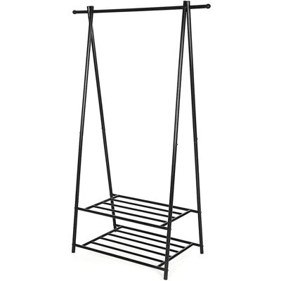 Songmics Kleiderständer 2 Ablagen 155,7 cm x 87,8 cm x 41,6 cm Schwarz Songmics Kleiderständer 2 Ablagen 155,7 cm x 87,8 cm x 41,6 cm Schwarz