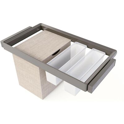 Emuca Satz aus 2 Hilfstablett 1 Wäschekorb und Rahmen für Schrank Quartz mit Soft Close und Vollauszugsschienen Modul 60 cm Titan Oberfläche Emuca Satz aus 2 Hilfstablett 1 Wäschekorb und Rahmen für Schrank Quartz mit Soft Close und Vollauszugsschienen Modul 60 cm Titan Oberfläche
