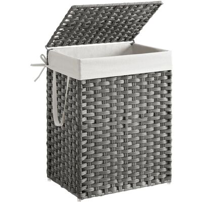 Songmics Wäschesammler Eliott mit Deckel 90 l Grau Songmics Wäschesammler Eliott mit Deckel 90 l Grau