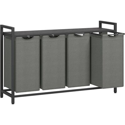 Songmics Wäschesammler Brenta mit 4 Fächern 160 l Grau-Schwarz Songmics Wäschesammler Brenta mit 4 Fächern 160 l Grau-Schwarz