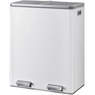 Songmics Mülleimer Pary 2 Fächer x 30 l Weiß-Grau Songmics Mülleimer Pary 2 Fächer x 30 l Weiß-Grau