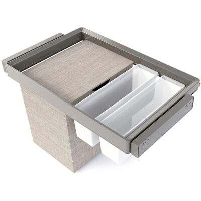 Emuca Satz aus Hilfstablett Wäschekorb und Rahmen für Schrank Quartz mit Soft Close und Vollauszugsschienen Modul 70 cm Titan Oberfläche Emuca Satz aus Hilfstablett Wäschekorb und Rahmen für Schrank Quartz mit Soft Close und Vollauszugsschienen Modul 70 cm Titan Oberfläche
