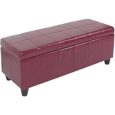 MCW Aufbewahrungs-Truhe Kriens Leder/Kunstleder 112x45x45cm Rot MCW Aufbewahrungs-Truhe Kriens Leder/Kunstleder 112x45x45cm Rot