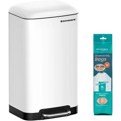 Songmics Mülleimer Petaja 30 l Weiß-Schwarz Songmics Mülleimer Petaja 30 l Weiß-Schwarz