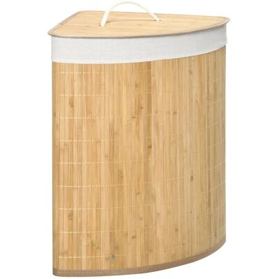 HOMCOM Wäschekorb mit Deckel Bambus Naturholz 38L x 38B x 57H cm HOMCOM Wäschekorb mit Deckel Bambus Naturholz 38L x 38B x 57H cm