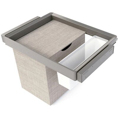 Emuca Satz aus Hilfstablett Wäschekorb und Rahmen für Schrank Quartz mit Soft Close und Vollauszugsschienen Modul 60 cm Titan Oberfläche Emuca Satz aus Hilfstablett Wäschekorb und Rahmen für Schrank Quartz mit Soft Close und Vollauszugsschienen Modul 60 cm Titan Oberfläche