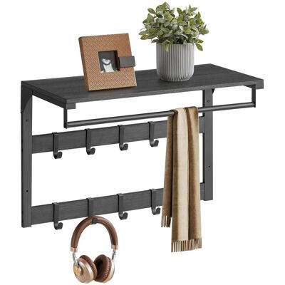 Songmics Wandgarderobe Barnet-old mit Ablage 10 Haken Schwarz Songmics Wandgarderobe Barnet-old mit Ablage 10 Haken Schwarz