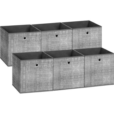 Songmics Aufbewahrungsbox-Set 30 x 30 x 30 cm Grau 6-teilig Songmics Aufbewahrungsbox-Set 30 x 30 x 30 cm Grau 6-teilig