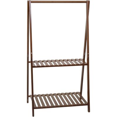 MCW Bambus Standgarderobe Q32 Stange 2 Ablagen 130x70x44cm Braun MCW Bambus Standgarderobe Q32 Stange 2 Ablagen 130x70x44cm Braun