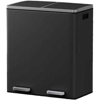 Songmics Mülleimer Pary 2 Fächer x 30 l Schwarz Songmics Mülleimer Pary 2 Fächer x 30 l Schwarz