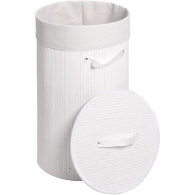 MCW Wäschekorb C21 Bambus Rund 59x35cm 50l Weiß MCW Wäschekorb C21 Bambus Rund 59x35cm 50l Weiß