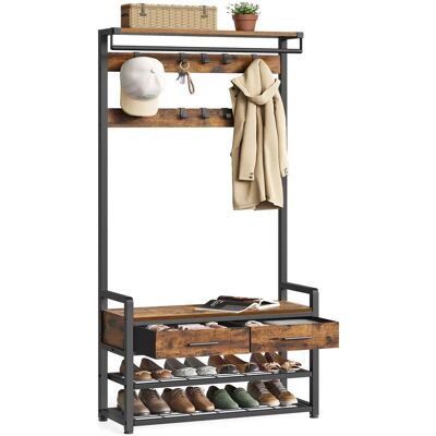 Songmics Garderobenständer Dacey 30 x 80,4 x 181,6 cm Braun-Schwarz Songmics Garderobenständer Dacey 30 x 80,4 x 181,6 cm Braun-Schwarz