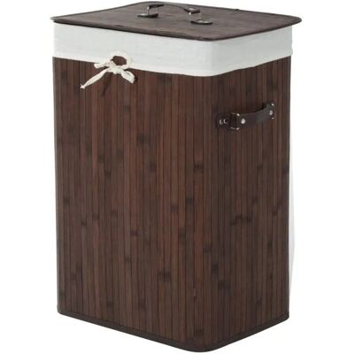 HOMCOM Wäschekorb mit Deckel Segeltuchsack Bambus 72L Dunkelbraun 40 x 30 x 60cm HOMCOM Wäschekorb mit Deckel Segeltuchsack Bambus 72L Dunkelbraun 40 x 30 x 60cm