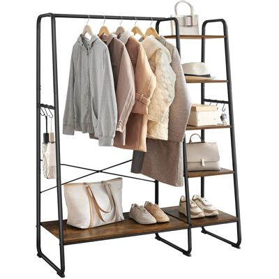 Songmics Kleiderständer Colten mit Schuhregal Braun-Schwarz Songmics Kleiderständer Colten mit Schuhregal Braun-Schwarz