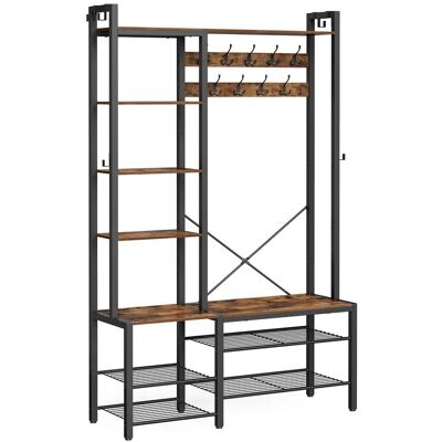 Vasagle Garderobe mit Sitzbank und 5 Regalen - Flur Standgarderobe mit Schuhablage Vasagle Garderobe mit Sitzbank und 5 Regalen - Flur Standgarderobe mit Schuhablage
