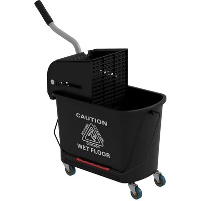 HOMCOM Putzwagen mit Wischmopp Kunststoff Schwarz 60L x 27B x 70,5H cm HOMCOM Putzwagen mit Wischmopp Kunststoff Schwarz 60L x 27B x 70,5H cm