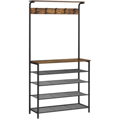 Vasagle Garderobenständer 5 Ebenen 32,2 cm x 80 cm x 182 cm Braun-Schwarz Vasagle Garderobenständer 5 Ebenen 32,2 cm x 80 cm x 182 cm Braun-Schwarz