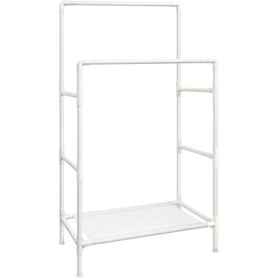 Songmics Kleiderständer Metall 2 Kleiderstangen 44 cm x 88 cm x 154 cm Weiß Songmics Kleiderständer Metall 2 Kleiderstangen 44 cm x 88 cm x 154 cm Weiß