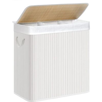Songmics Wäschekorb 3 Sortierfächern 40 cm x 60 cm x 61,5 cm Weiß 150 l Songmics Wäschekorb 3 Sortierfächern 40 cm x 60 cm x 61,5 cm Weiß 150 l