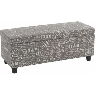 MCW Aufbewahrungs-Truhe Kriens Stoff/Textil 45x114x45cm Schriftzug Grau MCW Aufbewahrungs-Truhe Kriens Stoff/Textil 45x114x45cm Schriftzug Grau