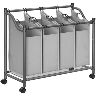 Songmics Wäschesammler 4 Fächer 140 l Grau Songmics Wäschesammler 4 Fächer 140 l Grau