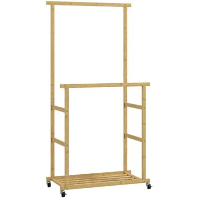 HOMCOM Garderobenständer Bambus 80L x 40B x 160H cm Naturholz HOMCOM Garderobenständer Bambus 80L x 40B x 160H cm Naturholz