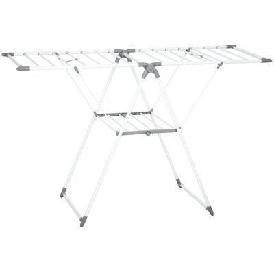 HOMCOM Wäscheständer Metall Kunststoff 156,5L x 61,5B x 97H cm Weiß HOMCOM Wäscheständer Metall Kunststoff 156,5L x 61,5B x 97H cm Weiß