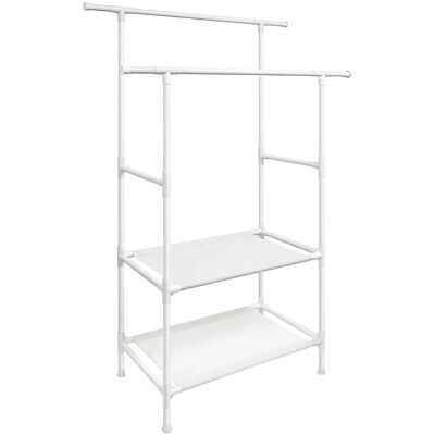 Songmics Kleiderständer 2 Ablagen 47 cm x 117 cm x 176 cm Weiß Songmics Kleiderständer 2 Ablagen 47 cm x 117 cm x 176 cm Weiß