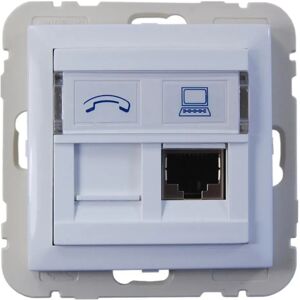 e2 elektro Logus Telefonsteckdose 2xRJ45 CAT6 Weiß e2 elektro Logus Telefonsteckdose 2xRJ45 CAT6 Weiß