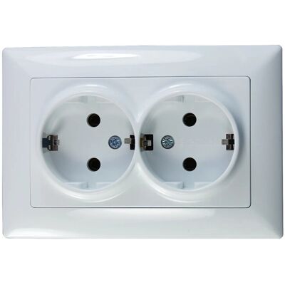 e2 elektro Visage2 Steckdose 2-fach Arktis e2 elektro Visage2 Steckdose 2-fach Arktis