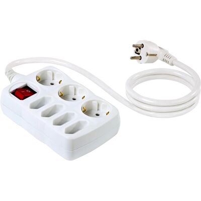 DUO-Steckdose H05VV-F 3G1,5 Weiß 1,4 m DUO-Steckdose H05VV-F 3G1,5 Weiß 1,4 m