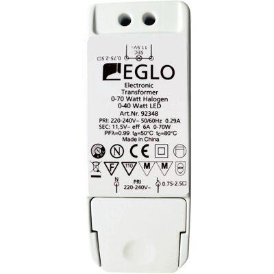 Eglo Transformator Weiß 2,8 cm x 4,4 cm Eglo Transformator Weiß 2,8 cm x 4,4 cm