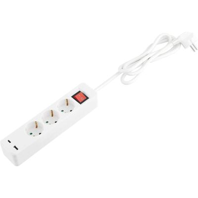 Steckdosenleiste 3-fach und 2 x USB Weiß 1,4 m Steckdosenleiste 3-fach und 2 x USB Weiß 1,4 m