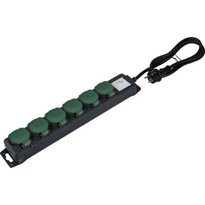 Steckdosenleiste 6-fach mit Schutzdeckel Steckdosenleiste 6-fach mit Schutzdeckel