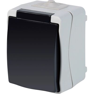 Feuchtraum Steckdose 1-fach IP54 Grau Feuchtraum Steckdose 1-fach IP54 Grau