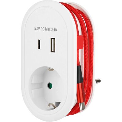 Steckdosen-Adapter USB Typ A und USB Typ C Steckdosen-Adapter USB Typ A und USB Typ C