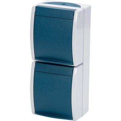 Busch-Jaeger Steckdose Ocean 2-fach Aufputz IP44 Grau-Blaugrün Busch-Jaeger Steckdose Ocean 2-fach Aufputz IP44 Grau-Blaugrün