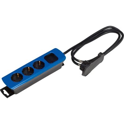 Tischsteckdosenleiste 3-fach mit Schalter Blau Tischsteckdosenleiste 3-fach mit Schalter Blau