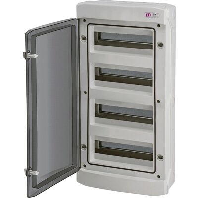 ETI Verteilerkasten 48TE aus PVC 66,4 cm x 31,9 cm x 14,4 cm Grau ETI Verteilerkasten 48TE aus PVC 66,4 cm x 31,9 cm x 14,4 cm Grau