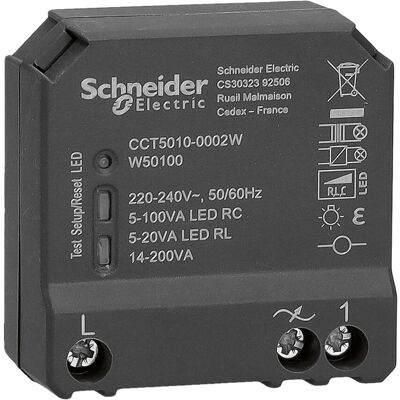 Schneider Electric Wiser Unterputz Dimmaktor CCT5010-0002W 1fach Dunkelgrau Schneider Electric Wiser Unterputz Dimmaktor CCT5010-0002W 1fach Dunkelgrau
