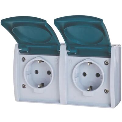 BuschJaeger Busch-Jaeger Steckdose 2-fach Aufputz IP 44 Serie Ocean BuschJaeger Busch-Jaeger Steckdose 2-fach Aufputz IP 44 Serie Ocean